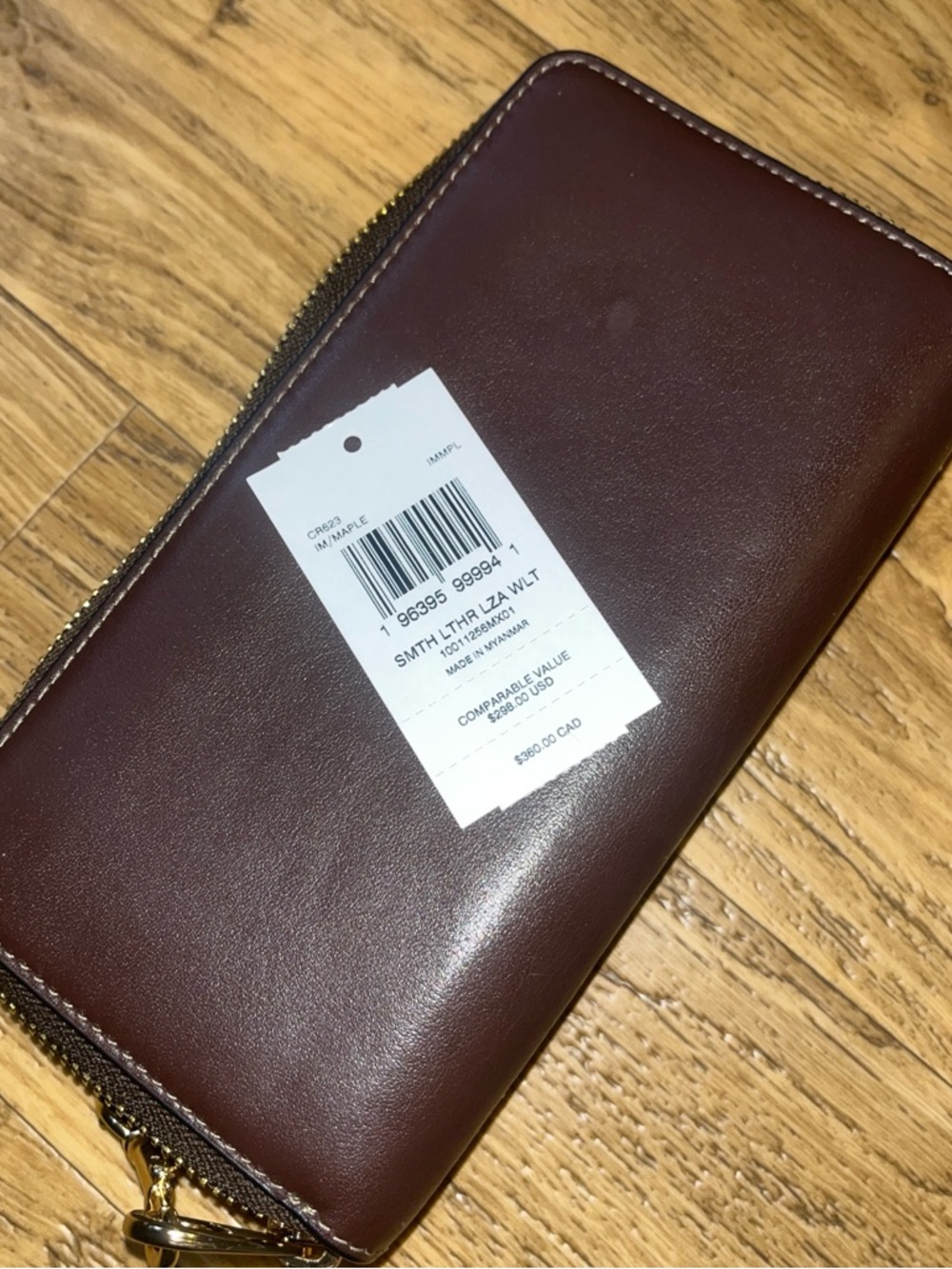 Coach Maple/Brass wallet/wristlet - Picture 4 of 6